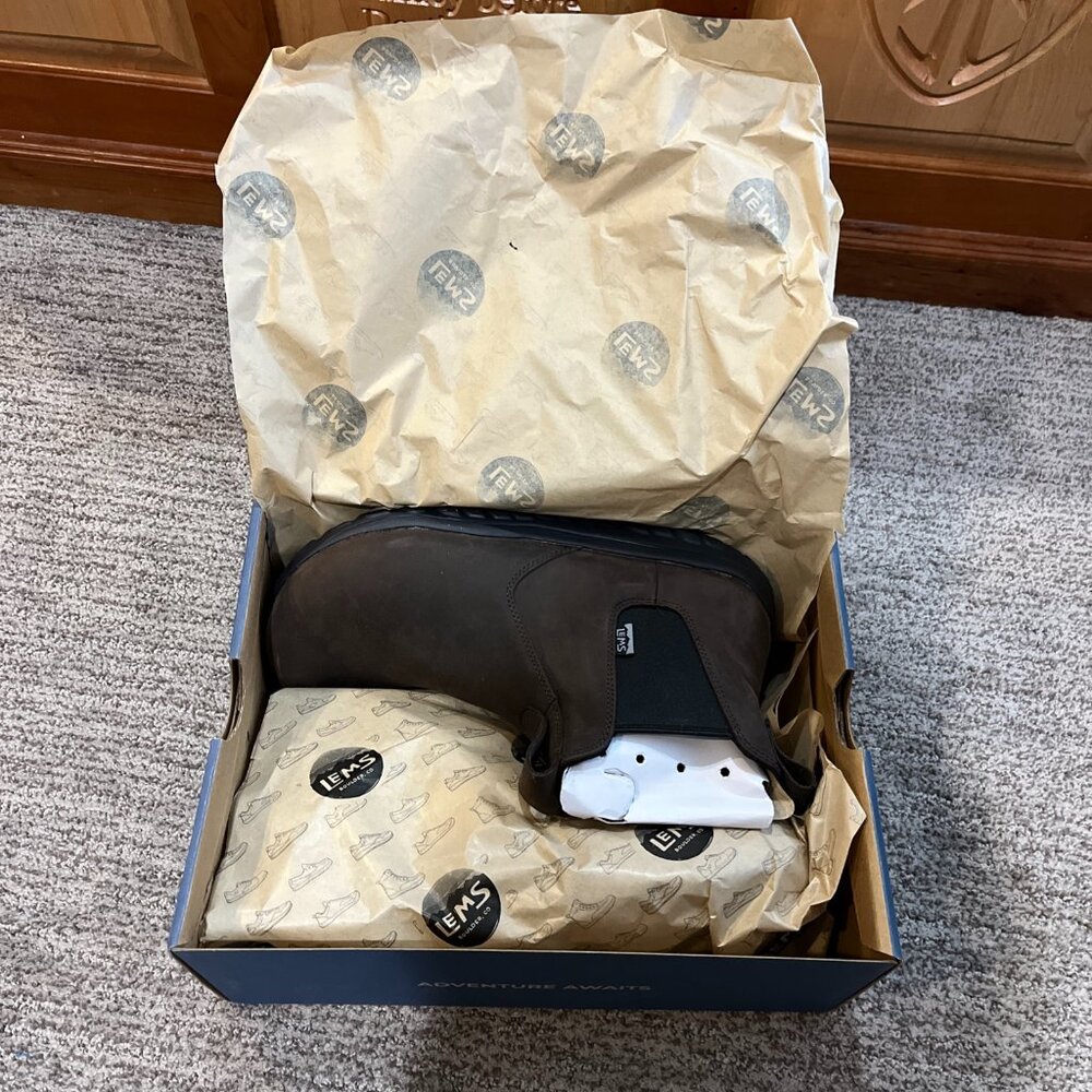 Lems Chelsea Waterproof Barefoot Boots Mens Size 11.5